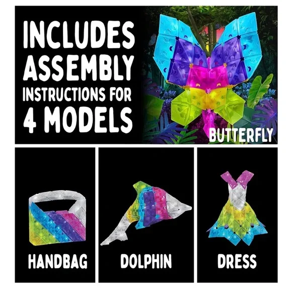 CREATTO Rainbow Butterfly Light-Up 3D Puzzle Activity Kit - Picture 2 of 6